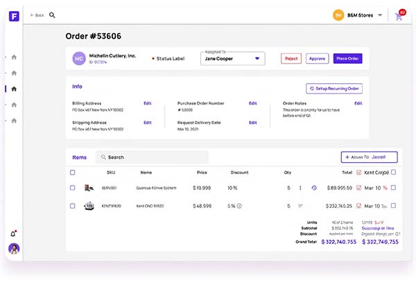 a visualization of an order dashboard
